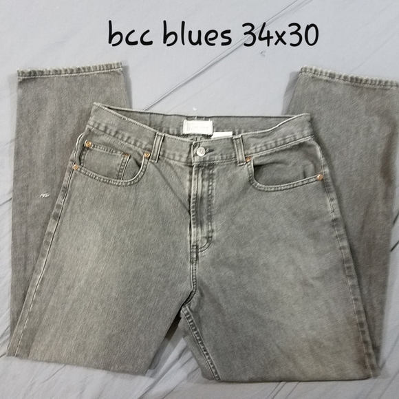 BCC Blues jeans relax fit faded black 34x30 distressed - Picture 1 of 16